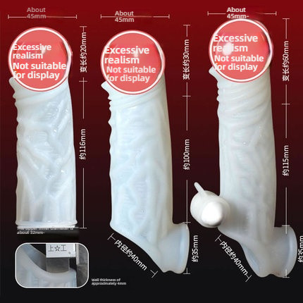 Pleasing self-lubricating white jade condom (making her scream), thickening and increasing penis condom