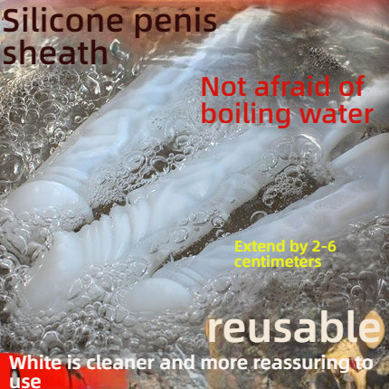 Pleasing self-lubricating white jade condom (making her scream), thickening and increasing penis condom