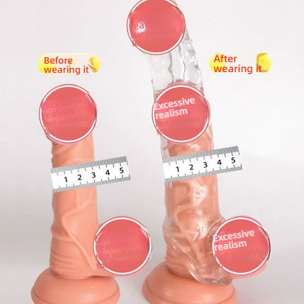 Pleasing the giant and thin steel cannon, transparent soft silicone solid glans with added cover