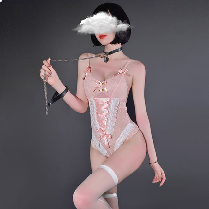 Japanese and Korean Perspective Deep V-Cross Strap Bodysuit, Sexy Underwear