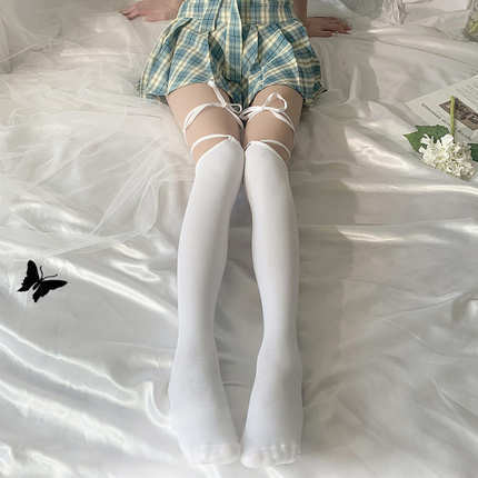 Internet celebrity personality Japanese long tube cross tie knee high socks