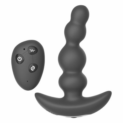 Luke twists and shakes the anal plug, stimulates the movement of the clasp