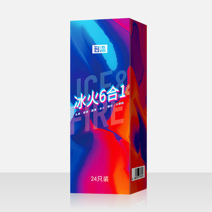 Gentleman Ice and Fire 6-in-1 Combination Condom Set, 24 pieces (new and old packaging will be shipped randomly)