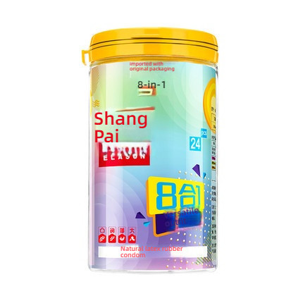 Shang Pai Eight in One 100 Cross dressing Fun Condoms Medium 24 Pack Small French Exclusive Flash Sale