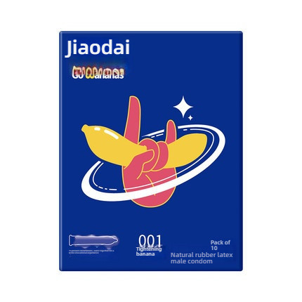 ELASUN Shangpai Jiaodai 001 Tight Banana/Oil Smooth Banana Condom Set of 2/10