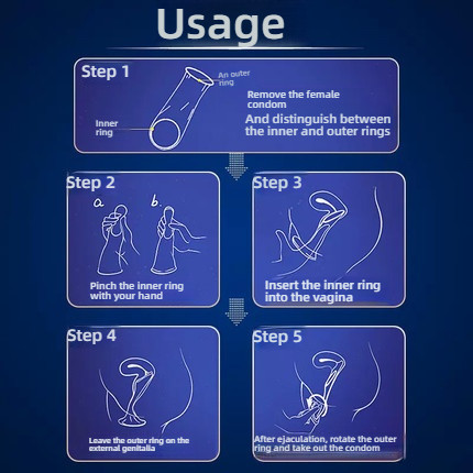 Beilile Female Liquid Condom Safe Invisible Double Loop Set, 2 pcs