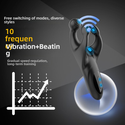 Mimo Neo's Three Triggered Beating Shocking Turtle Head Practice Massager Black