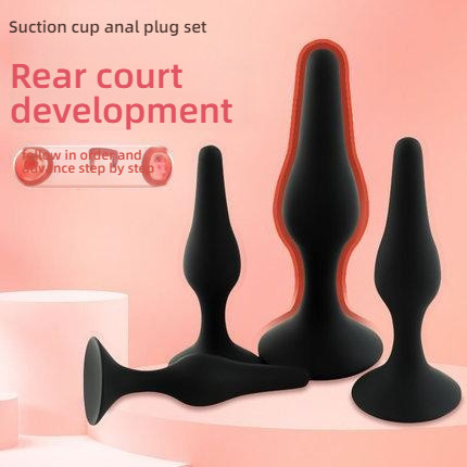 Shufei's backyard opens up with suction cup anal plug set