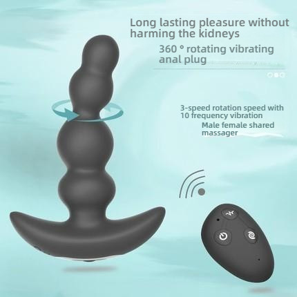 Luke twists and shakes the anal plug, stimulates the movement of the clasp