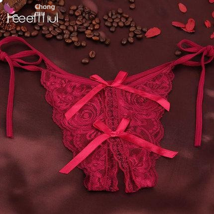 Fei Mu sexy lace strap butterfly crotch underwear