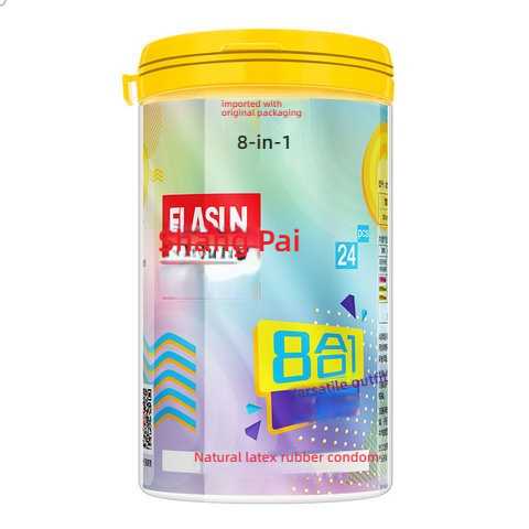 Shang brand eight in one hundred cross dressing fun condoms, medium size, pack of 24 (new and old packaging will be ship