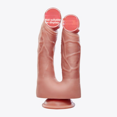 COC Yin anal simultaneous insertion front and back pincer with suction cup double headed penis