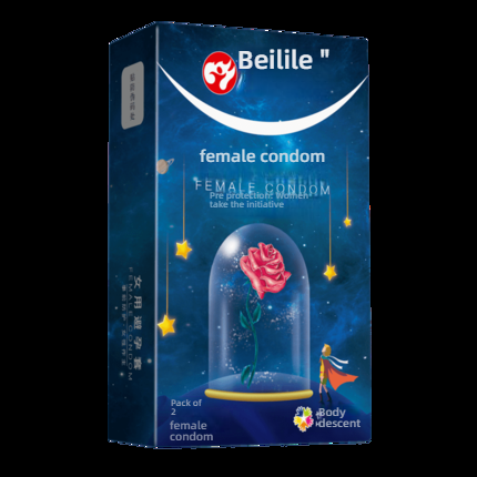 Beilile Female Liquid Condom Safe Invisible Double Loop Set, 2 pcs