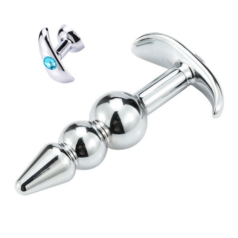 Love rope pull bead metal anal plug