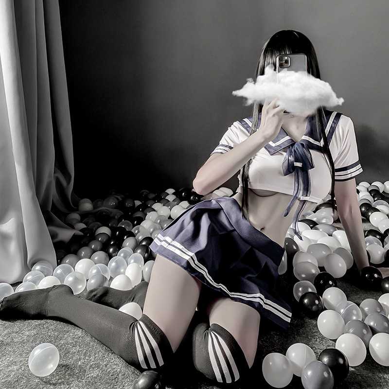 Sexy lingerie, pure student outfit, JK sailor dress, seductive short skirt set, soft girl, college style short skirt