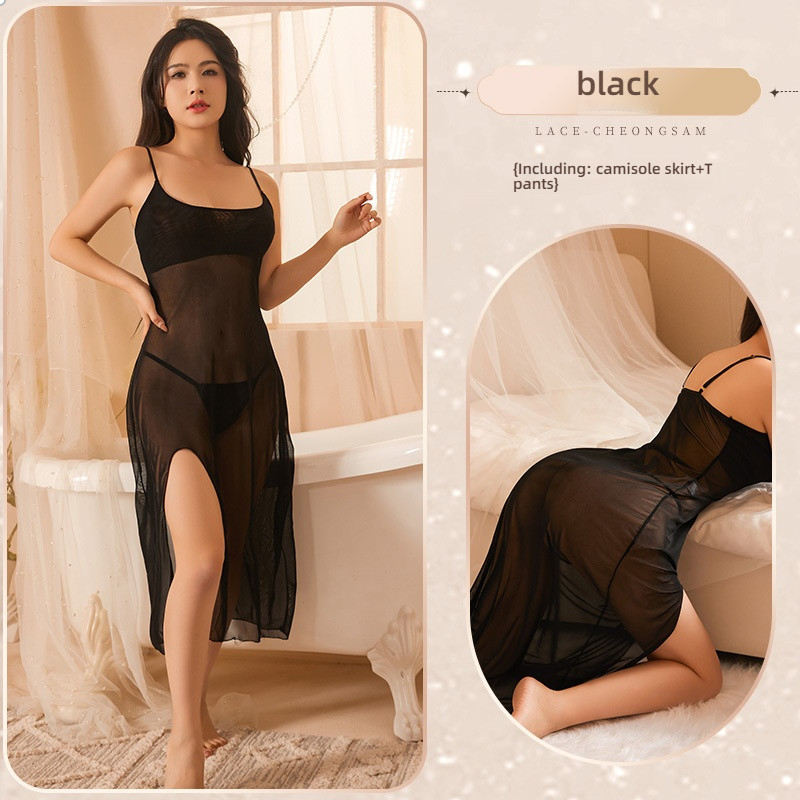 Sexy lingerie, Mies plus size, sexy special, seductive suspender, long transparent nightgown, girls' nightgown, hair rep