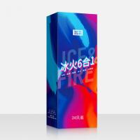 Gentleman Ice and Fire 6-in-1 Combination Condom Set, 24 pieces (new and old packaging will be shipped randomly)