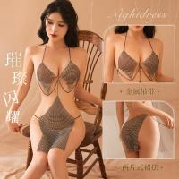 Meinaer sexy lingerie sexy suspender one-piece perspective set, bold and non stripping nightclub shiny dress temptation