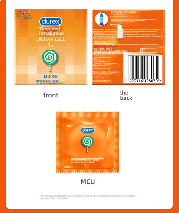 Durex Thread Design Condom Medium 3/12 Pack, Shocking Attack