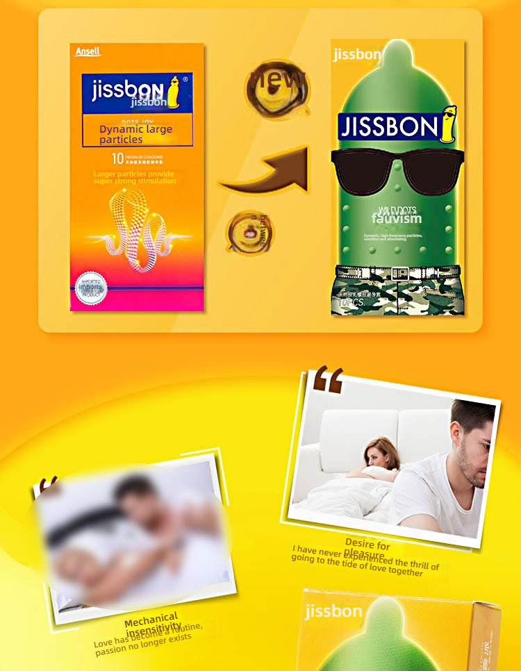 Jieshibang Fauvism Dynamic Large Particle Condom Set of 10