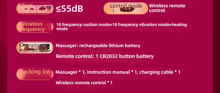 Yuejiaren L-type remote control suction heating wearable shock absorber