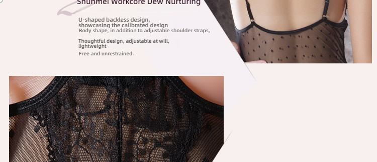 Stacey Black Lace Deep V Perspective jumpsuit