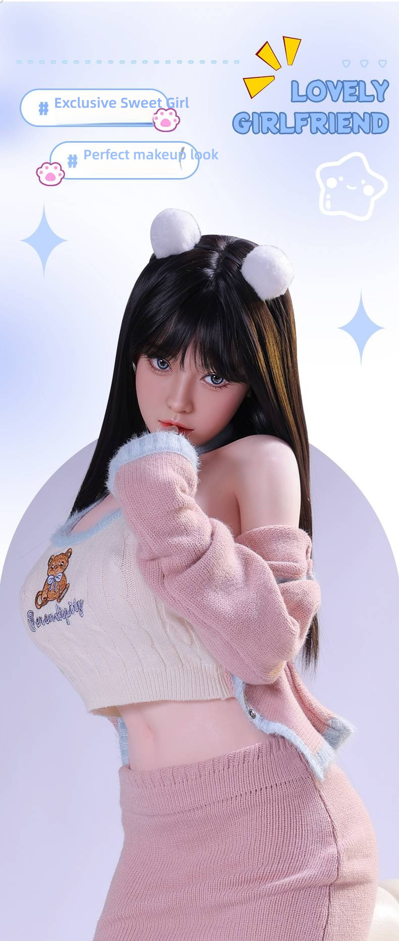 Sweet and Royal Sister Girlfriend - Mido (G027-Y10) Solid Doll 158cm Silicone Head Hair Transplant