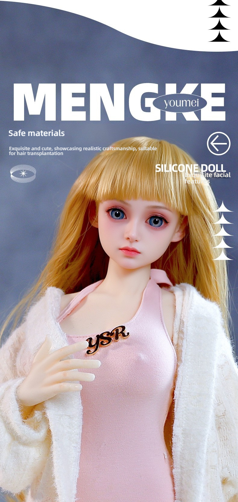 Physical doll 60cm all silicone figurine cute/creamy/Sarah/Sherry/Cherry (note figurine name when placing order)