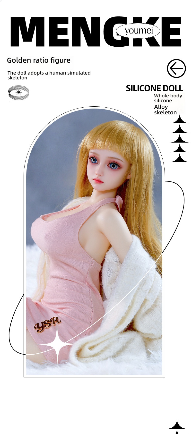 Physical doll 60cm all silicone figurine cute/creamy/Sarah/Sherry/Cherry (note figurine name when placing order)