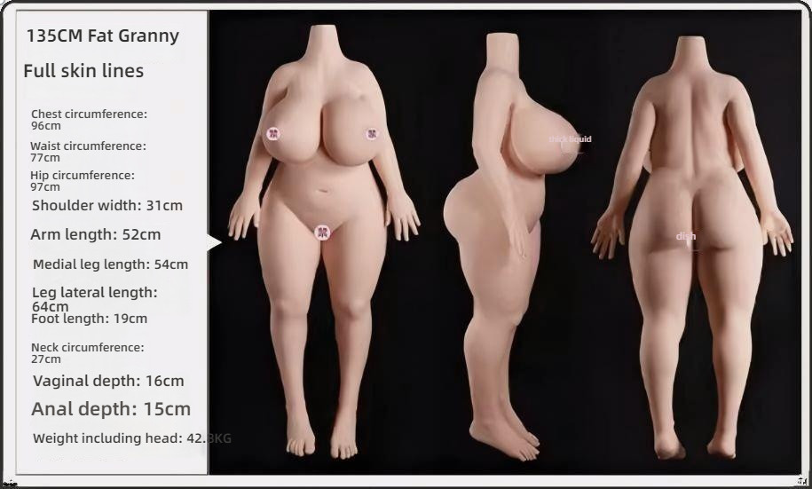 Stunning Butt and Big Breasts - Fat Granny Milk Meow (G057-K-Y32) Solid Doll (135cm Silicone Head Hair Transplant+Oral L
