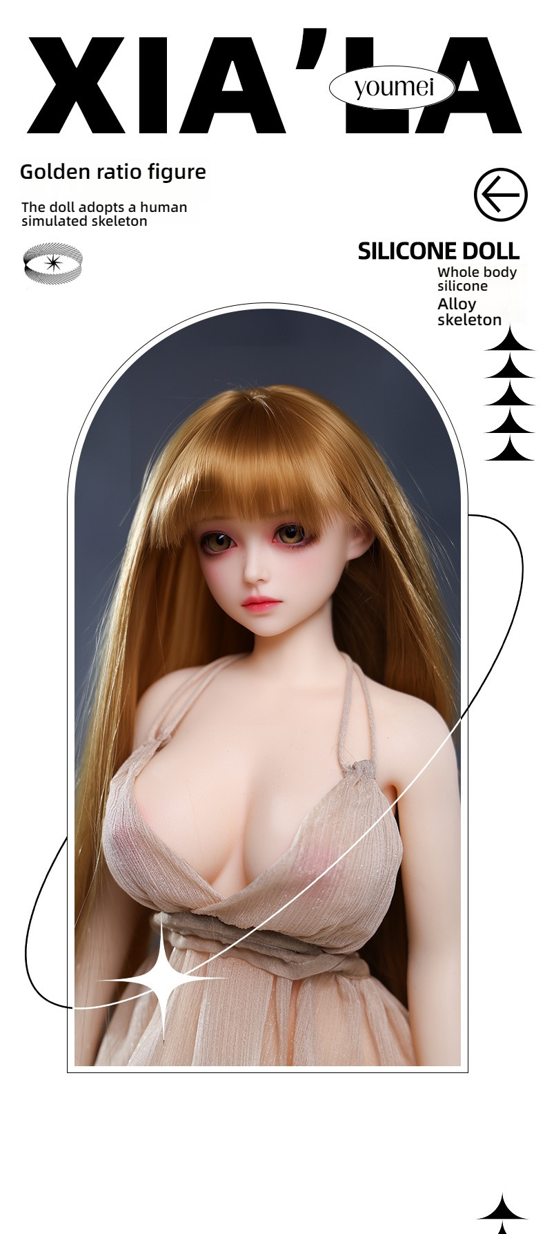 Physical doll 60cm all silicone figurine cute/creamy/Sarah/Sherry/Cherry (note figurine name when placing order)