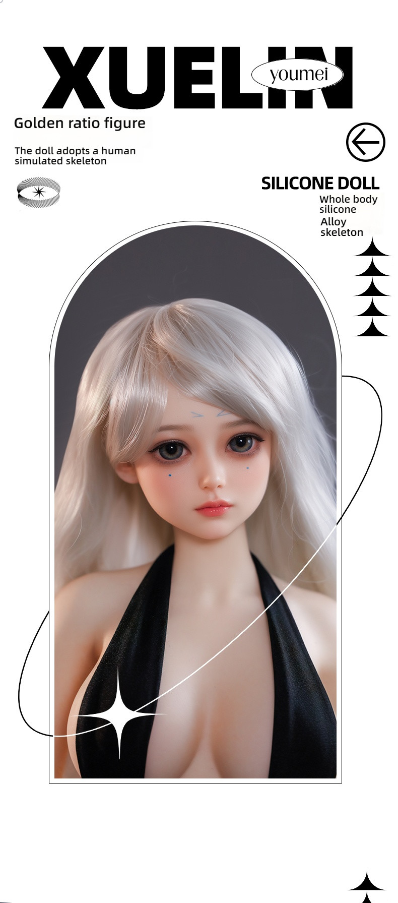 Physical doll 60cm all silicone figurine cute/creamy/Sarah/Sherry/Cherry (note figurine name when placing order)