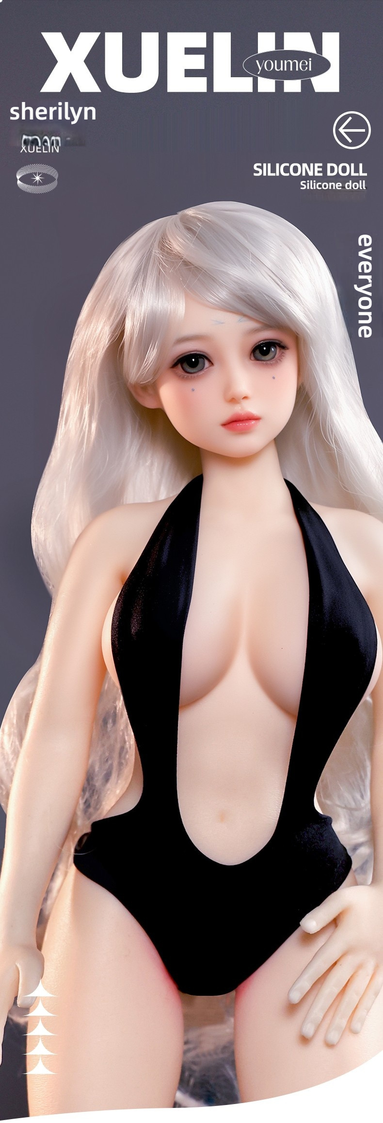 Physical doll 60cm all silicone figurine cute/creamy/Sarah/Sherry/Cherry (note figurine name when placing order)