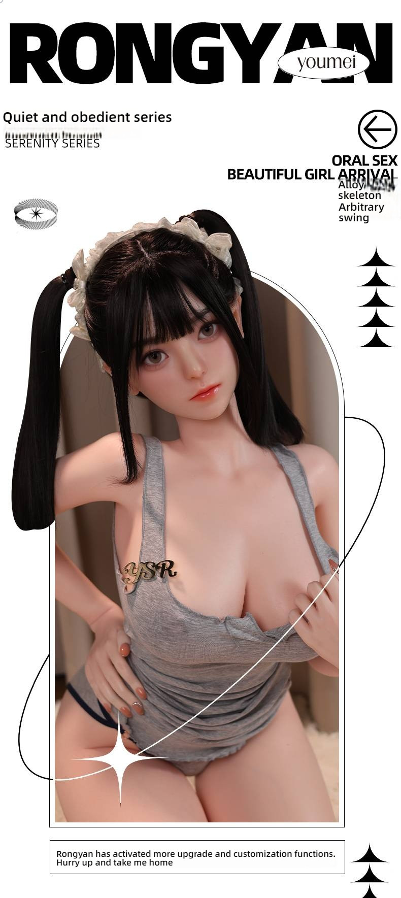 Solid Doll Sweet and Cute - Rongyan (G058-K-Y33) Solid Doll (158cm Silicone Head Hair Transplant+Oral Love+Sound Product