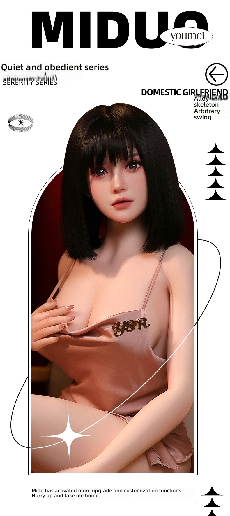 Sweet and Royal Sister Girlfriend - Mido (G027-Y10) Solid Doll 158cm Silicone Head Hair Transplant