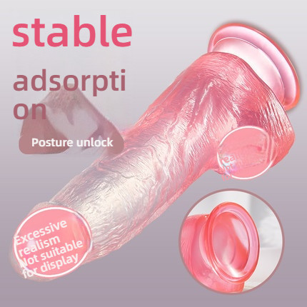 Qingqing Pink Crystal Gradient Transparent Simulated dildo