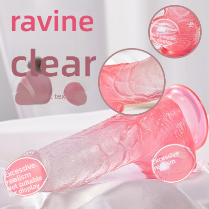Qingqing Pink Crystal Gradient Transparent Simulated dildo