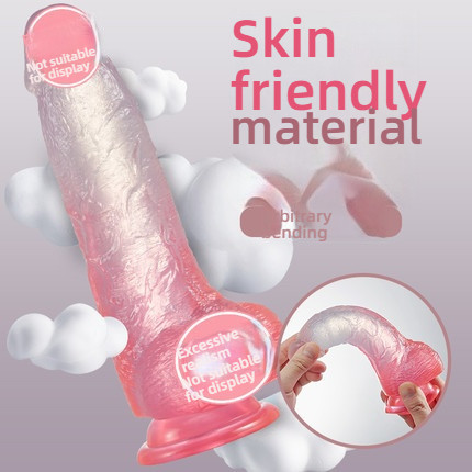 Qingqing Pink Crystal Gradient Transparent Simulated dildo
