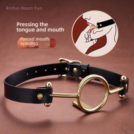 RoomFun forced mouth opening gold O-shaped mouth holder