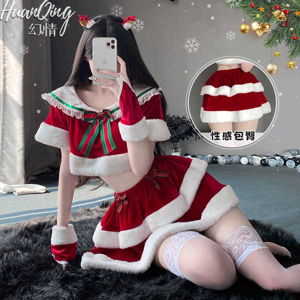 Christmas sexy lingerie set for small bust - sweet & seductive holiday sleepwear outfit for women featuring