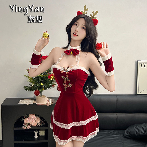 Christmas Lingerie Set - Seductive Bedtime Costume Outfit, No-Remove Naughty Holiday Themed Sexy Sleepwear Collection - 0937 Christmas Outfit