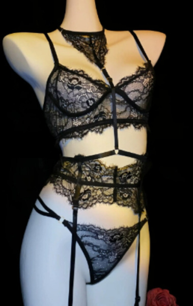 Pure & Playful Lingerie for Small Busts – Seductive, No-Remove Intimate Outfit for Women - 1012 Black