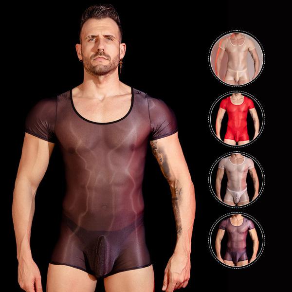 Muscular man wearing 2024 mens cooling seamless shapewear bodysuit, lightweight compression underwear in multiple colors.