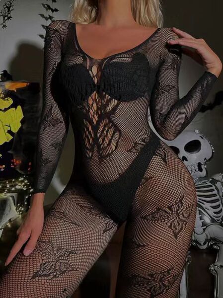 European-Style Lace Cut-Out Bodycon Mini Skirt Set - Black Sexy Lingerie with Halter Backless Design - black