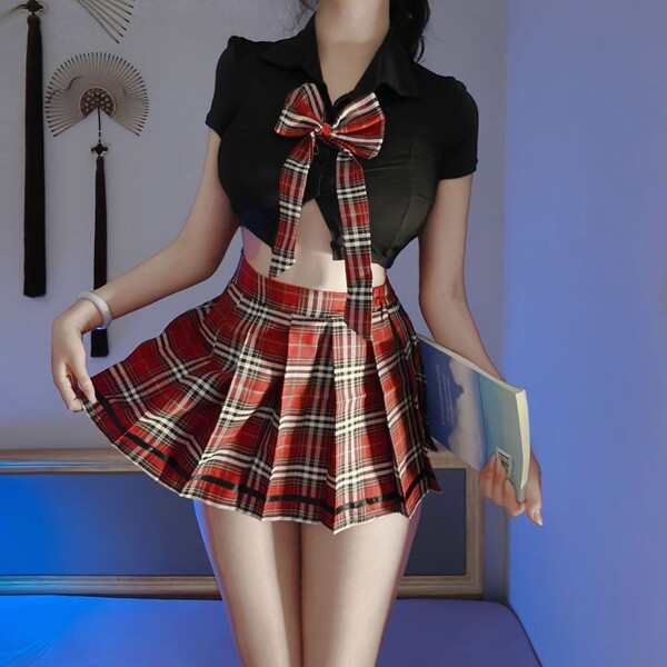 Chao Mu Schoolgirl JK Uniform Collection - Pure & Tempting Lingerie Set for Playful Elegance - 1653