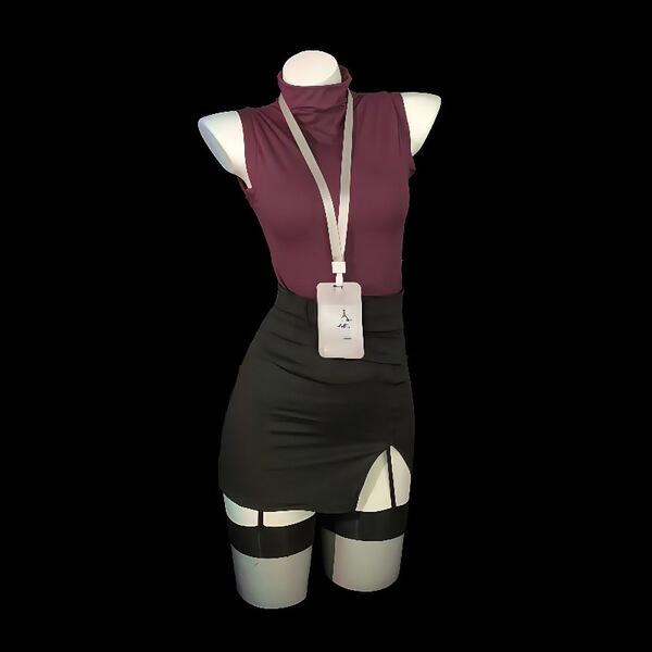 Pure & Seductive Secretary Skirt Set - Air Hostess Costume, Nightclub No-Remove Lingerie Outfit, Modest Yet Alluring