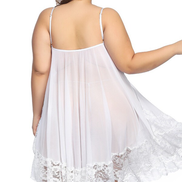 Sexy lace sleep dress for plus size women, elegant and comfortable nightgown suitable for busty and curvy women up to 200 lbs...