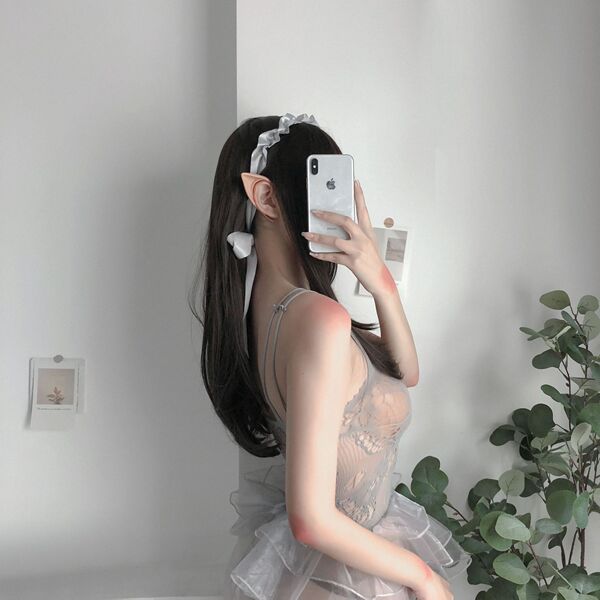 Transparent Sexy Lingerie Set - Provocative Open-Crotch Sleepwear & Lolita Petticoat Nightgown - Laugh 2009 (excluding socks)