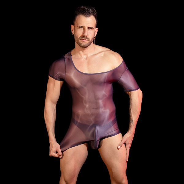 Muscular man modeling 2024 mens cooling seamless shapewear bodysuit, a lightweight, breathable compression garment.