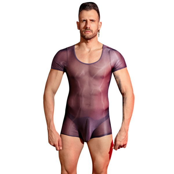 Man wearing 2024 mens cooling seamless shapewear bodysuit – lightweight, breathable, skin-friendly compression underwear.